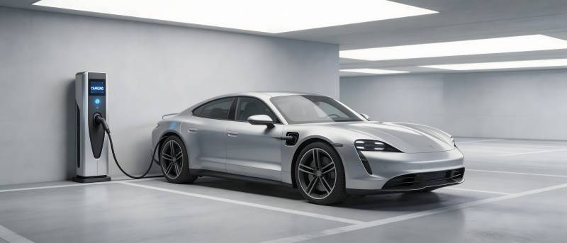 银车充电中 现代车库静景图片