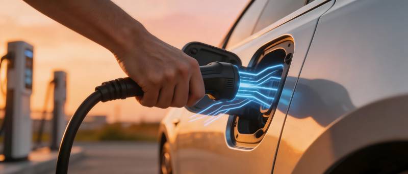 电动车充电中 蓝光流动图片