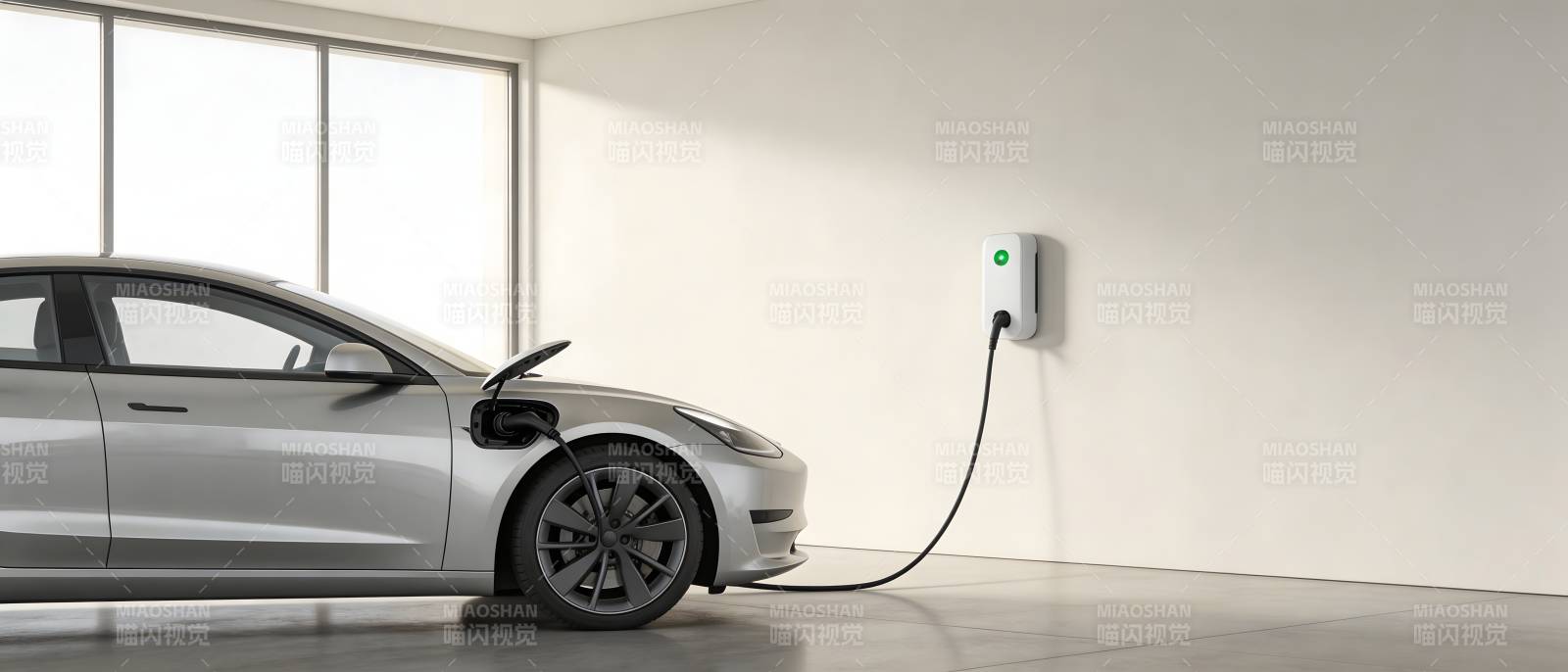 电动车充电中 简洁现代风图片