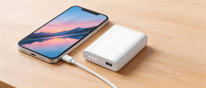 手机连充电宝充电中图片