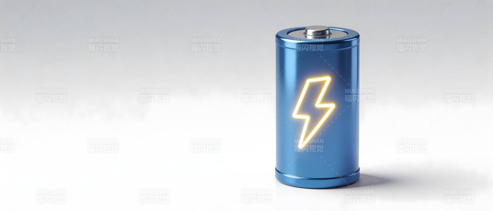 蓝色电池闪电图标图片