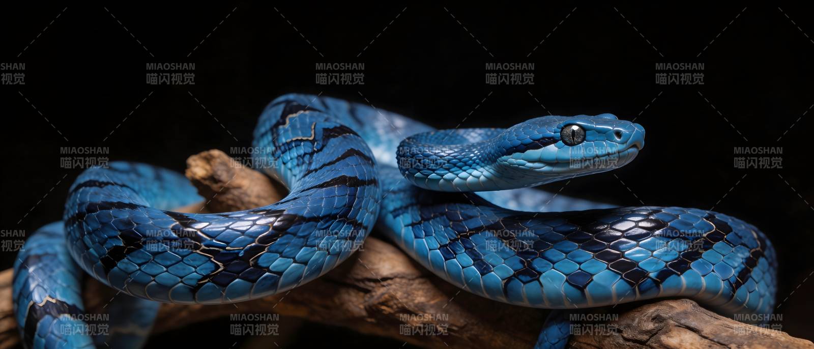 蓝蛇盘枝 幽光摄魂图片