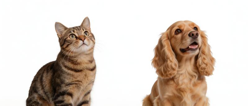 猫狗同框 萌态十足图片