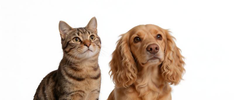 猫狗同框 萌态十足图片