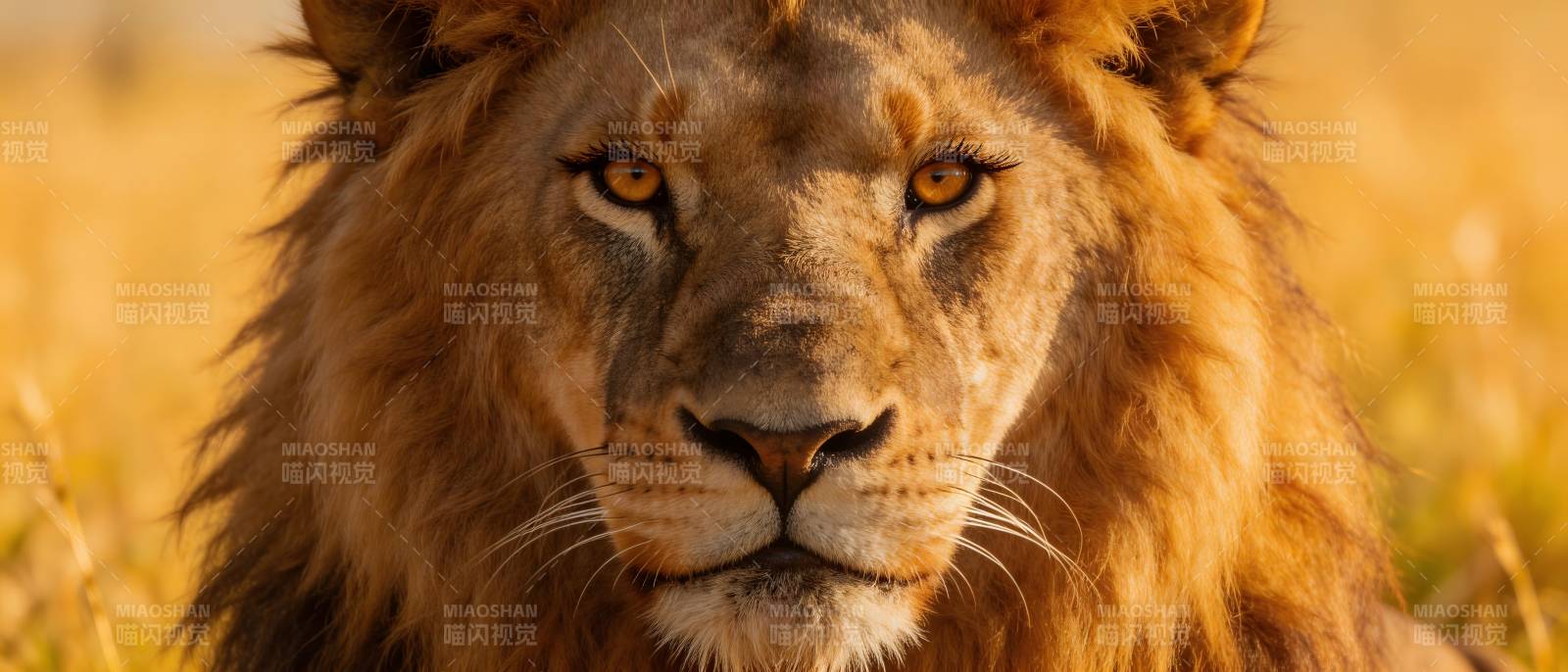 雄狮凝视 草原王者风范图片