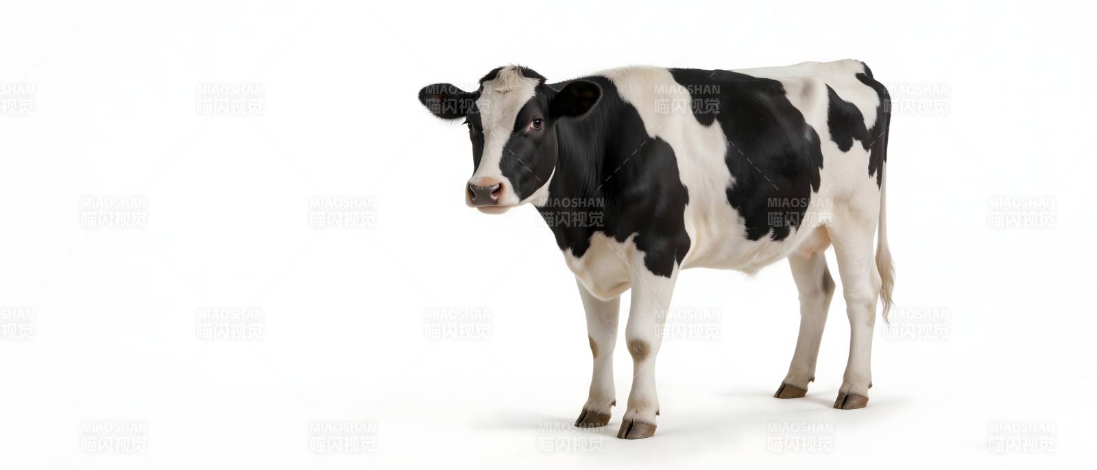 黑白花牛站立图图片