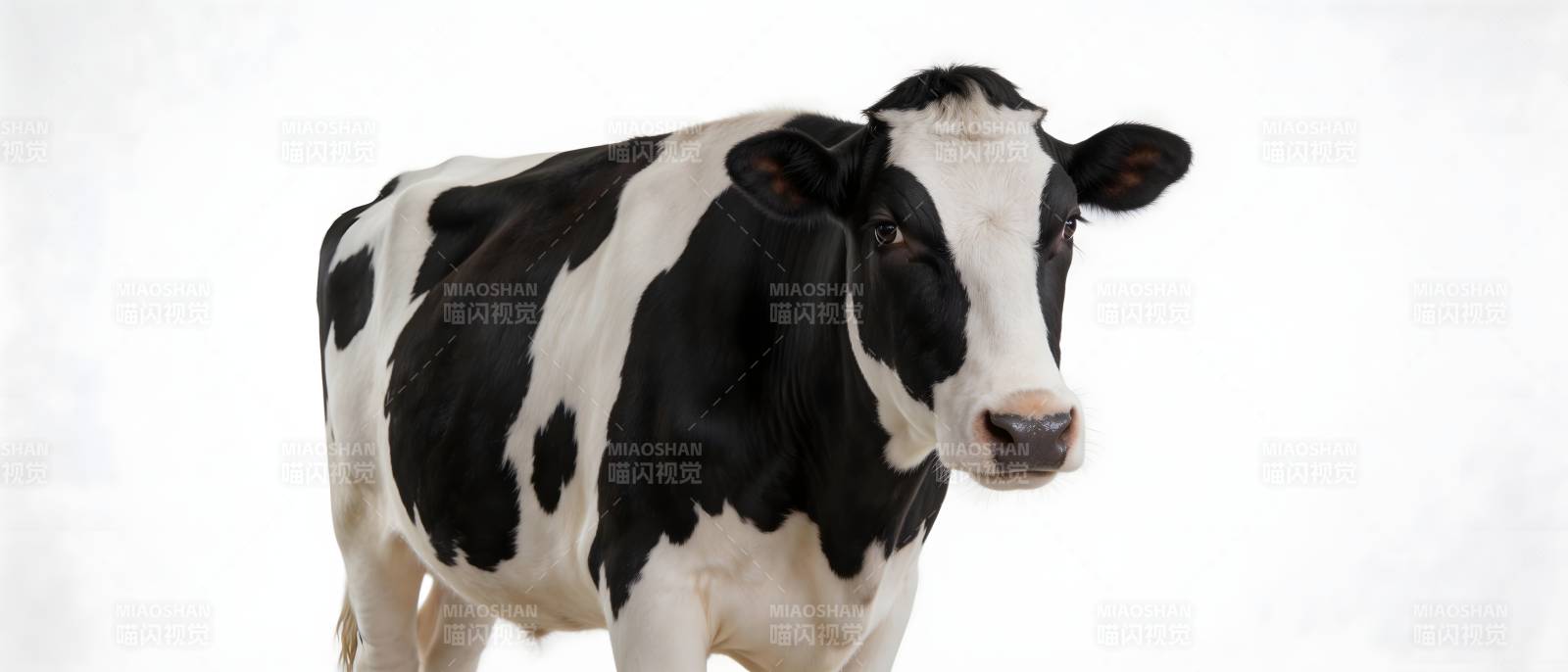 黑白花牛站立图图片