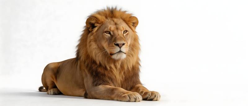 雄狮卧姿 威严静谧图片