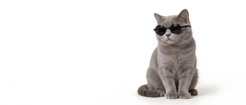 戴墨镜的酷灰猫图片