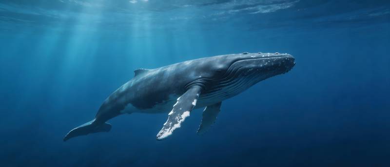 深海鲸歌 蓝鲸悠然游弋图片