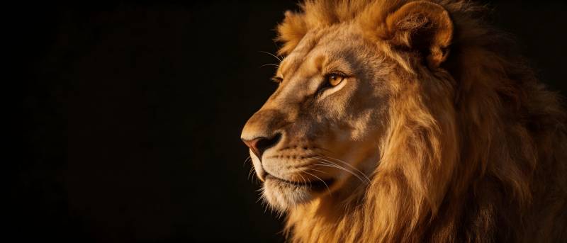 雄狮侧影 王者之光图片