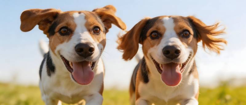 双狗奔跑 快乐飞扬图片