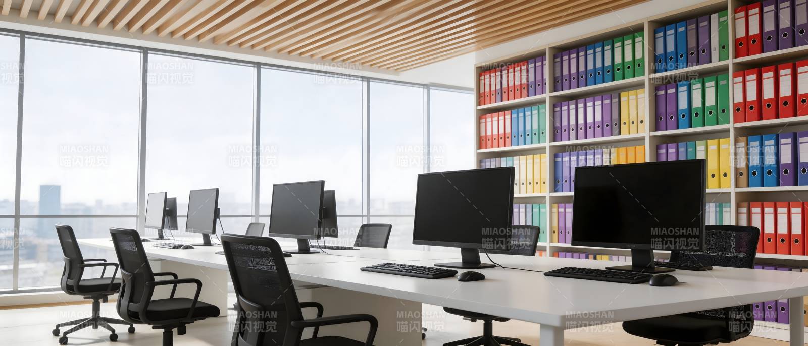 现代办公室全景图图片