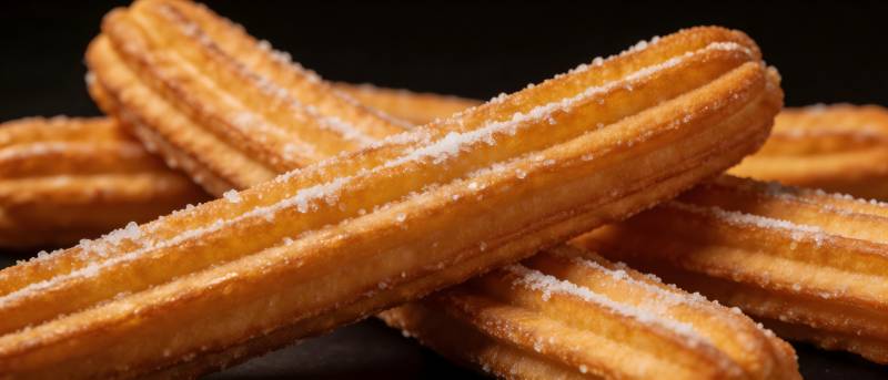 香脆糖霜油条特写图片