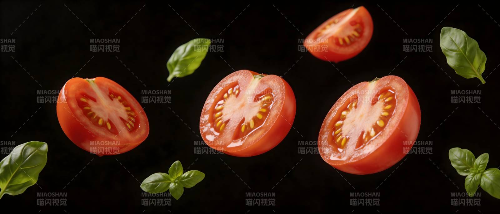 番茄罗勒空中飞舞图片