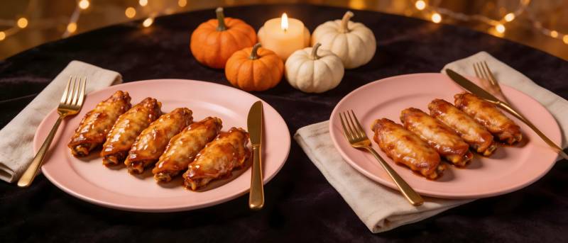 秋日暖光下的鸡翅盛宴图片