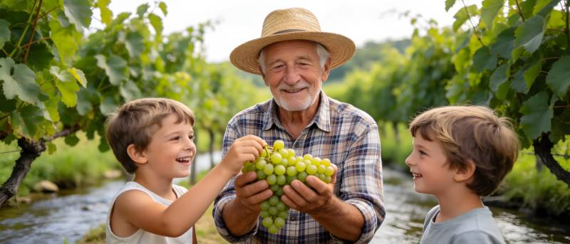 祖孙葡萄园乐享天伦图片