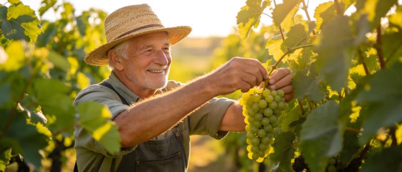 老农摘葡萄 笑迎丰收季图片