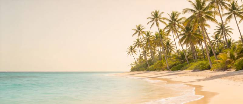 椰林沙滩 碧海蓝天梦图片