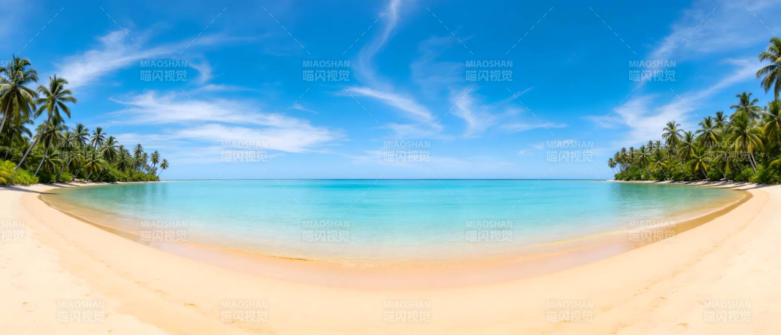 热带海滩全景图图片