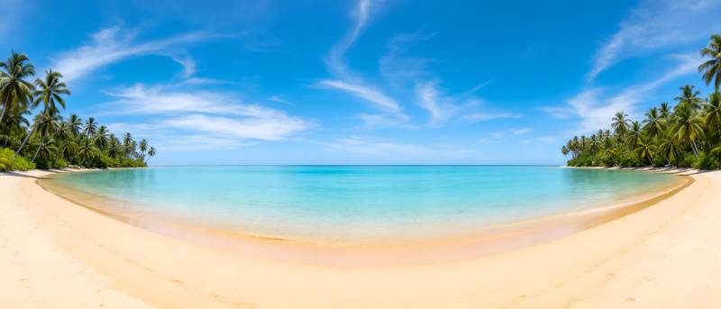 热带海滩全景图图片