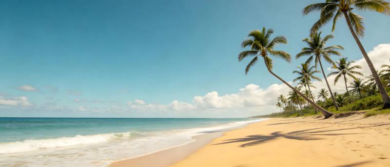 椰影沙滩 碧海蓝天图片