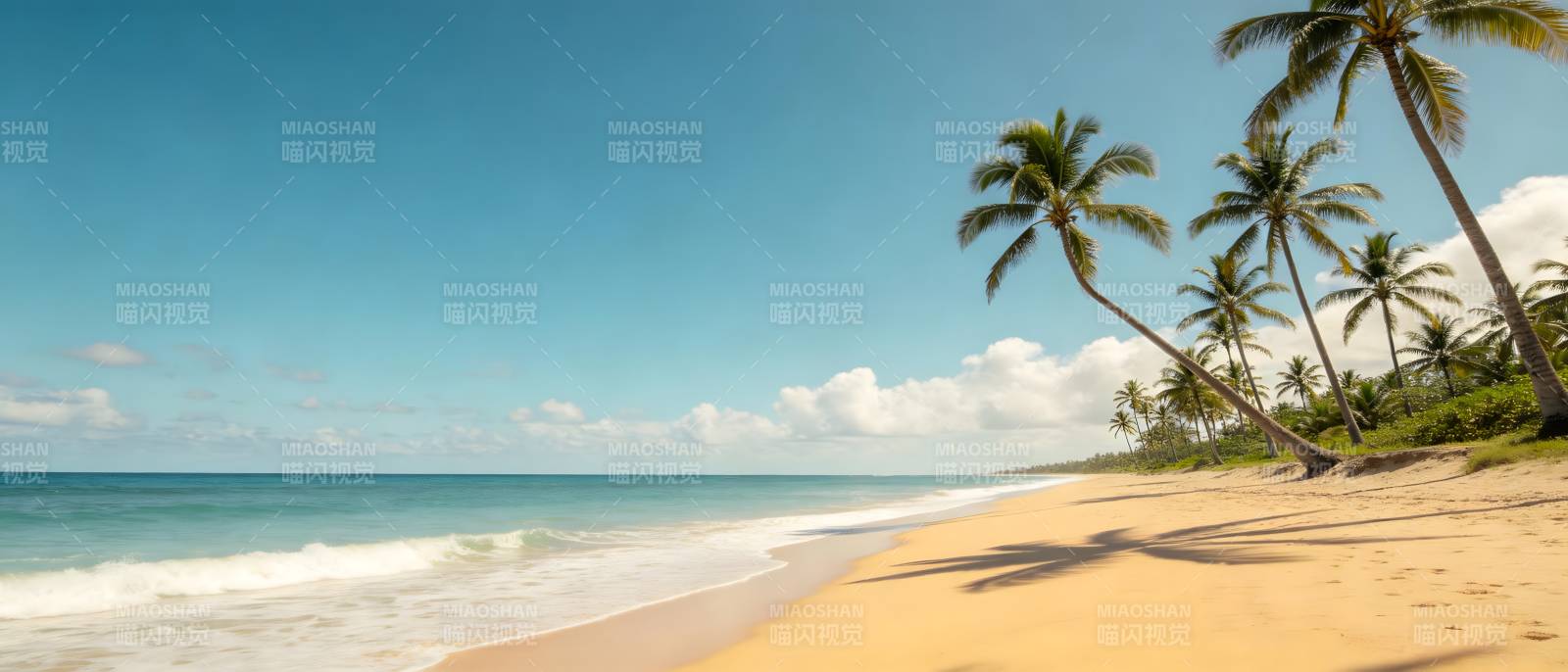 椰影沙滩 碧海蓝天图片
