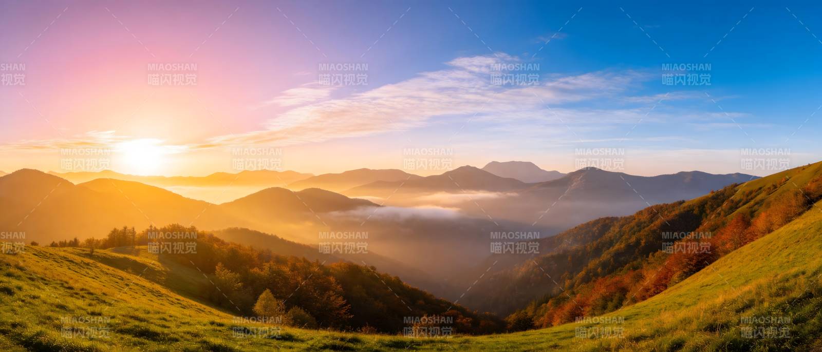 山间晨曦 云海如画图片