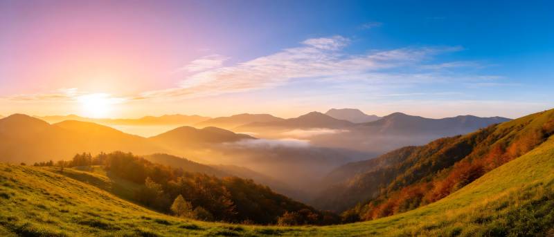 山间晨曦 云海如画图片