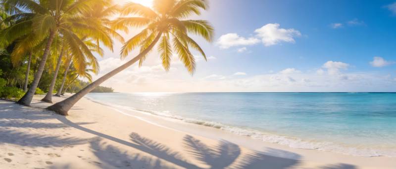 椰影白沙 碧海蓝天梦图片