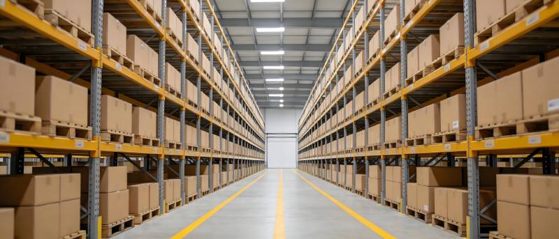 仓库货架通道全景图图片