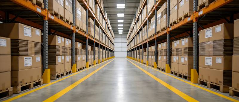 仓库货架通道全景图图片