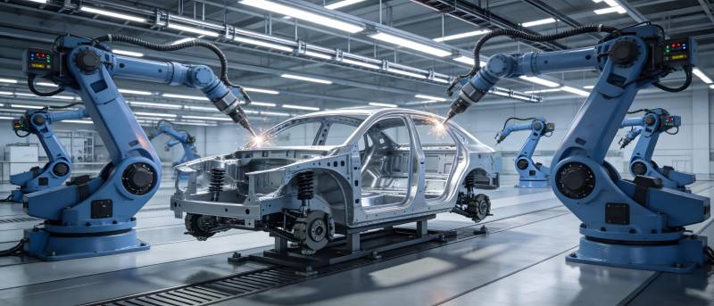 智能机器人组装汽车生产线图片