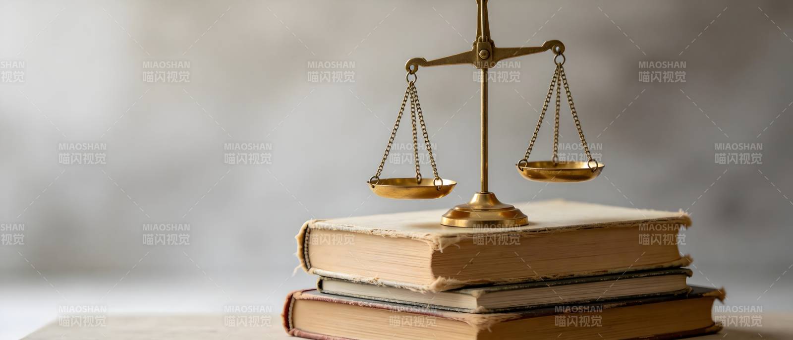 法律天平置于书堆之上图片