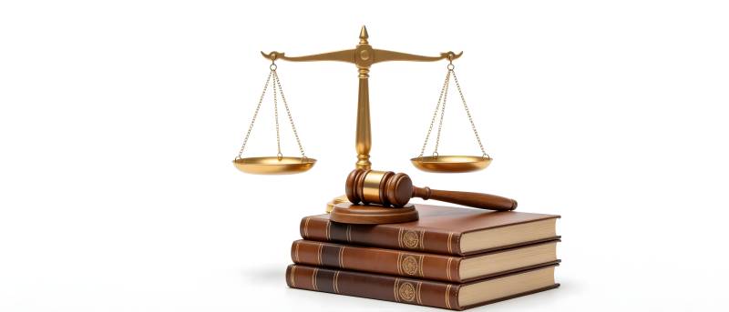 法律天平与法槌书堆图片