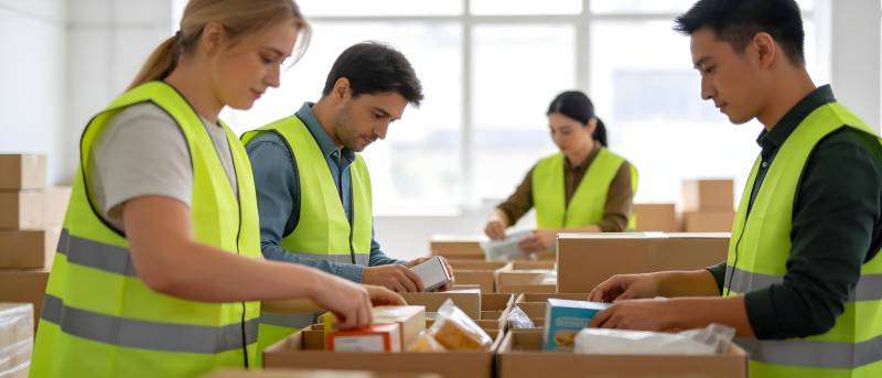 仓库分拣作业中图片