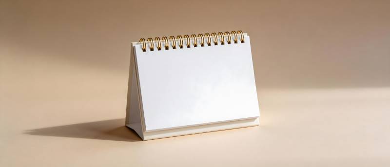 空白台历静置桌面图片