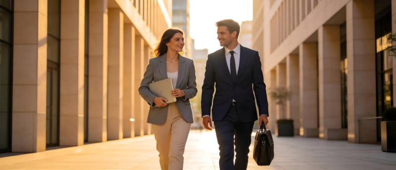 商务精英携手前行图片