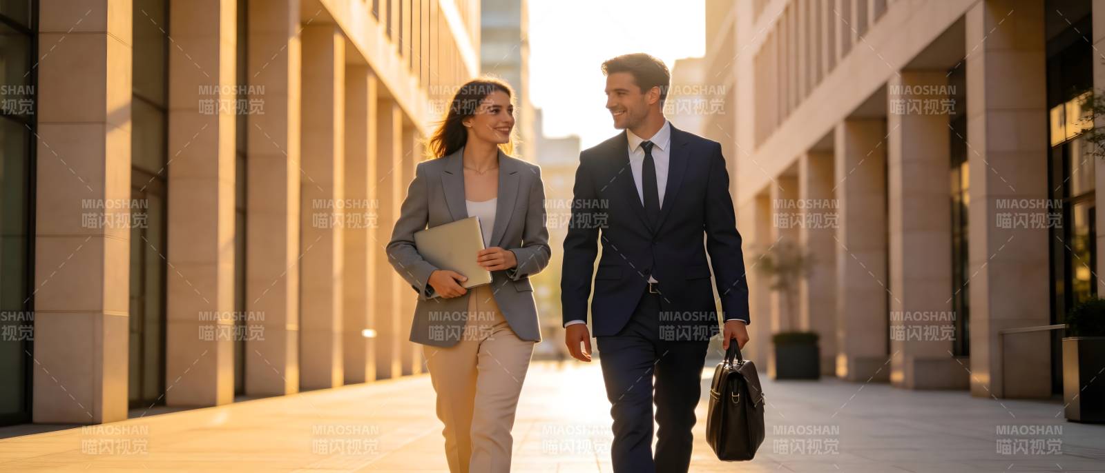 商务精英携手前行图片