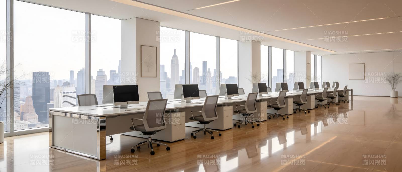 现代办公空间 城市景观窗景图片