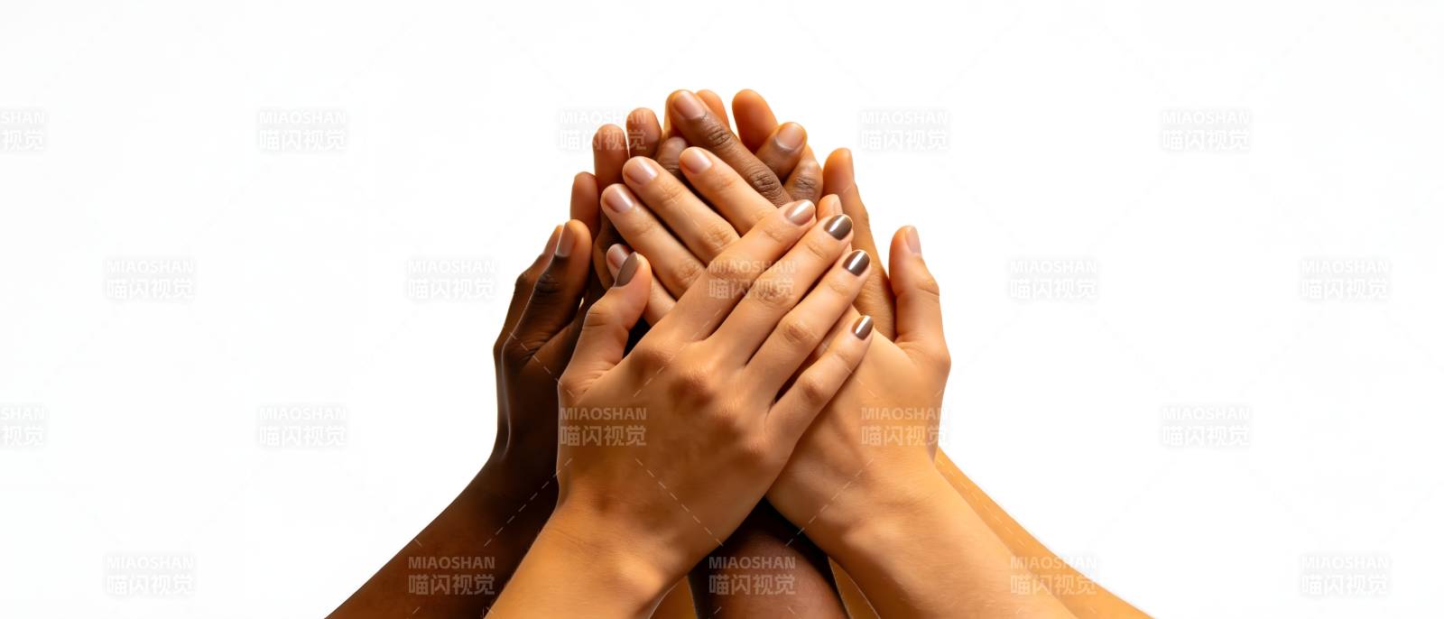 众手相叠 团结一心图片