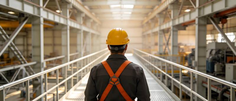 工厂巡检员背影图片