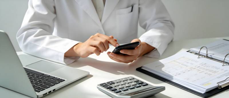 医生办公 手机 电脑 计算器图片