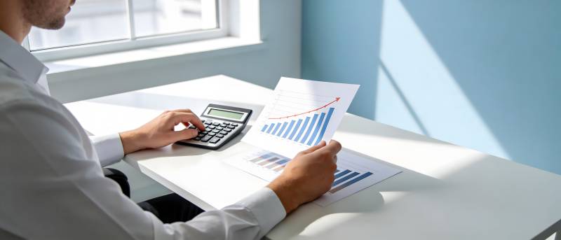 办公桌上分析图表数据图片