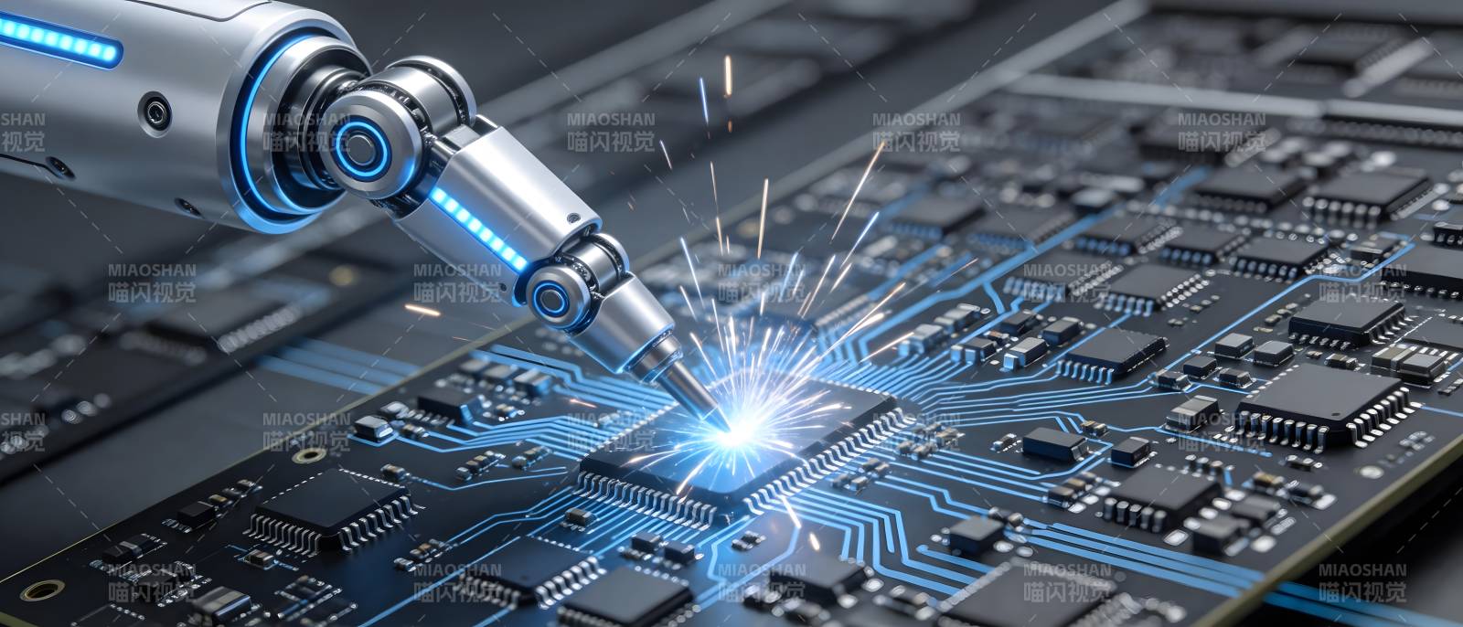 机械臂焊接芯片电路图片