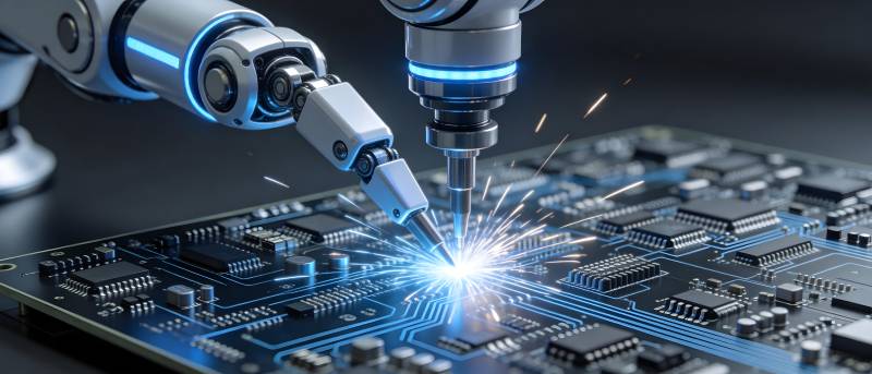 智能机械臂焊接电路板图片