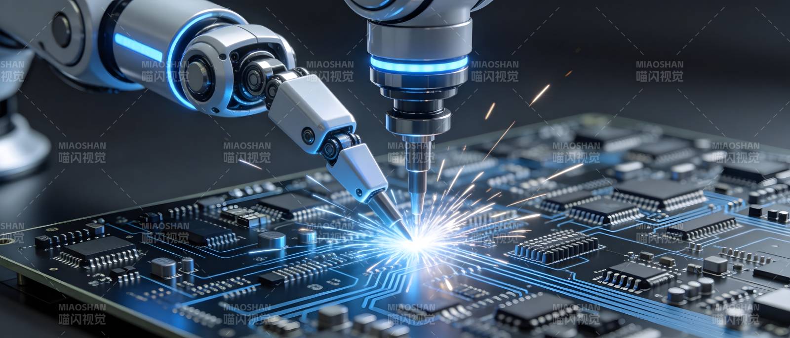 智能机械臂焊接电路板图片