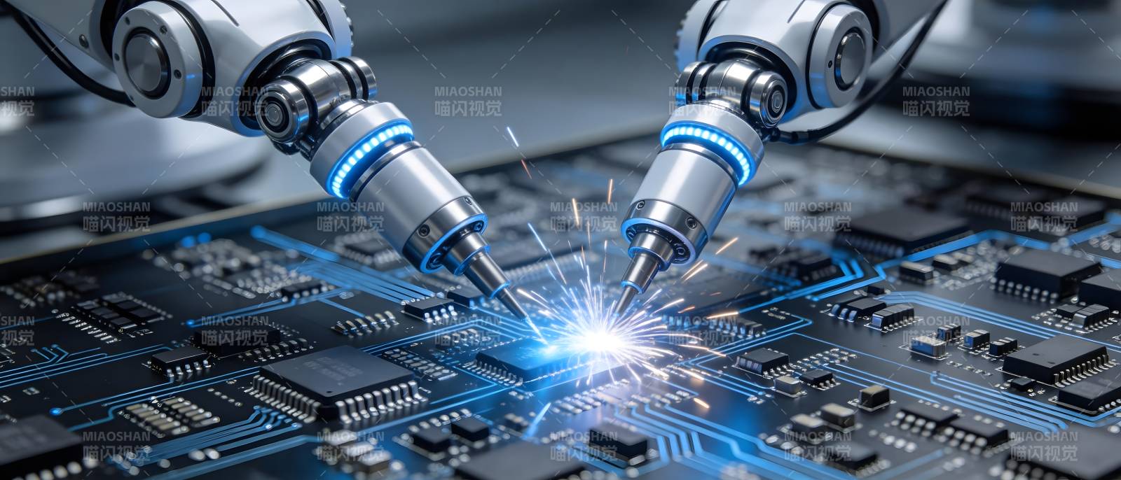 机械臂焊接电路板图片