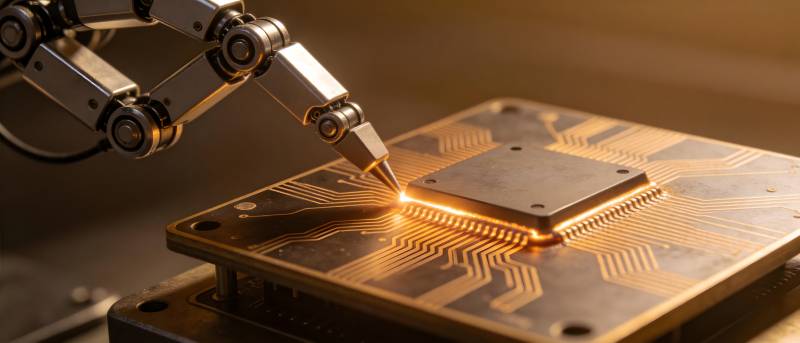 机械臂精焊芯片电路图片