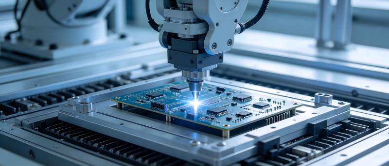 智能机械臂精准焊接电路板图片